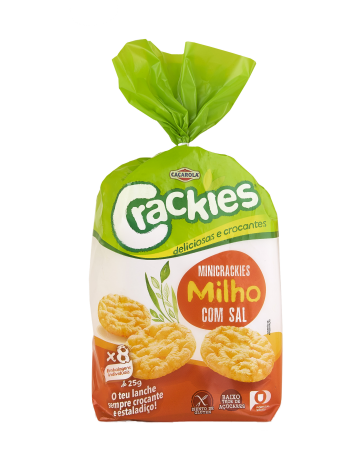 crackies, corn, mini, snack, gluten free, added sugar, low fat, funny snack, light meal, starter in a meal